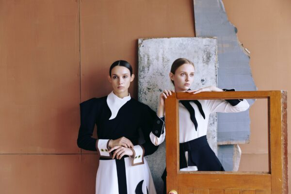 Fashion Asymmetrical Collar Blouse Black - Image 2