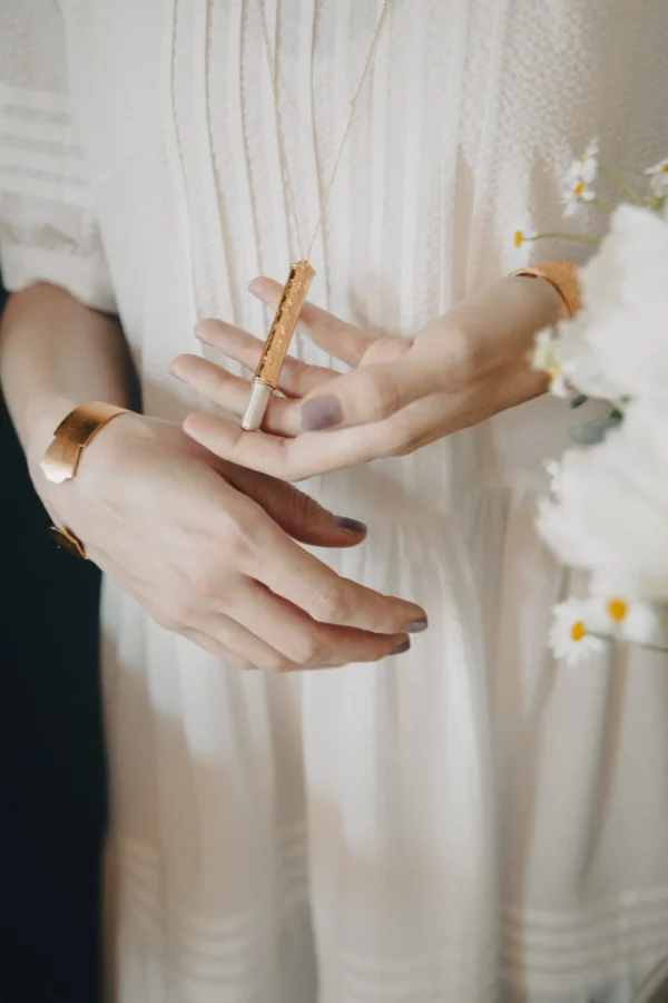 Gold-plated pencil pendant with a real pencil inside - Image 3