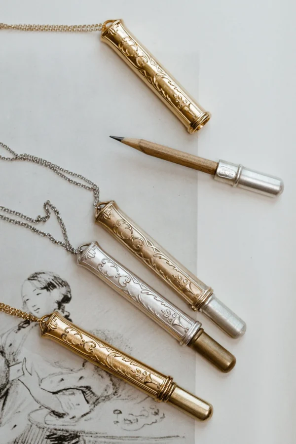 Gold-plated pencil pendant with a real pencil inside - Image 5