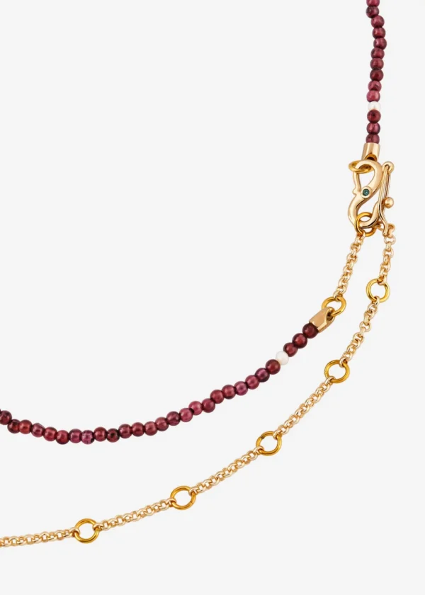Necklace I TELL YOU A FAIRY TALE on red garnet and pearls - Image 2