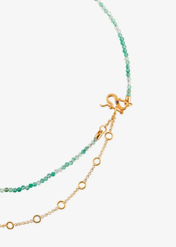 Necklace ABOUT LOVE on green agate - Image 2