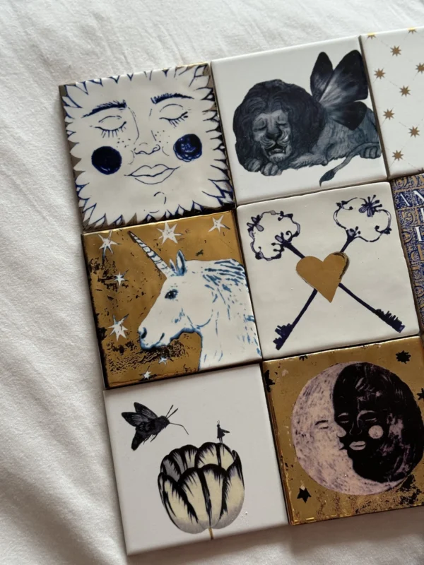 Set of 11 ceramic tiles “Fairy Tables’ images Compendium”