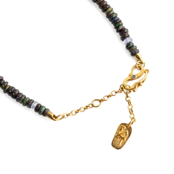 Gold-plated bracelet ABOUT LOVE on black opal with tanzanite - Image 3