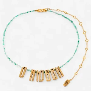 Necklace ABOUT LOVE on green agate